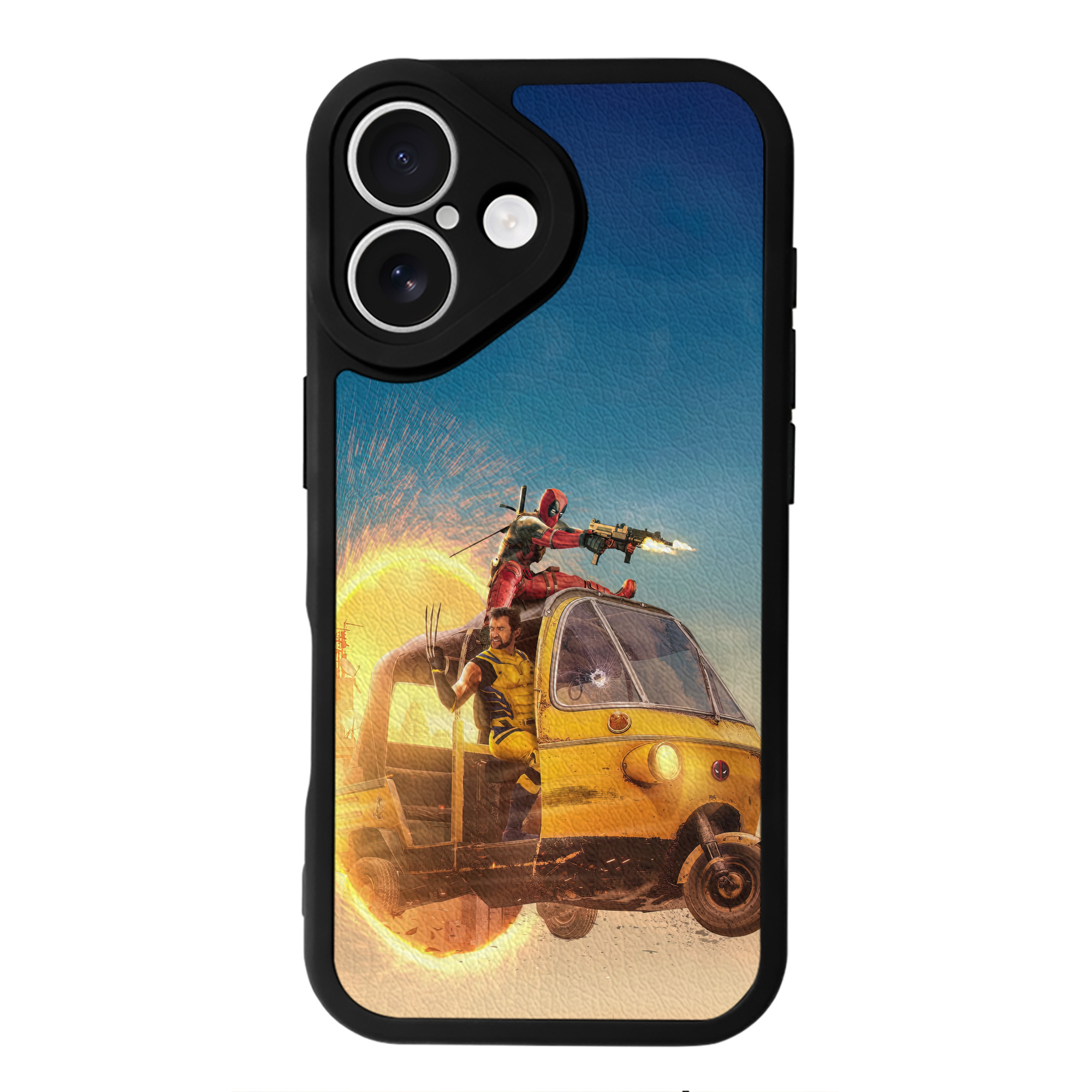 （画像用） Deadpool デッドプール 【iPhone 16シリーズ対応】シリコンスマホケース（レザー調） 材質：シリコン